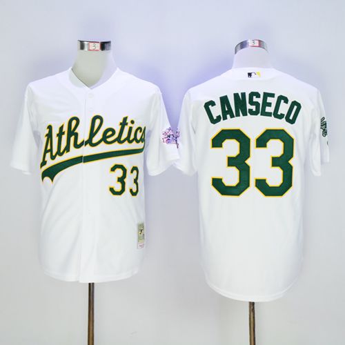 Mitchell And Ness Athletics #33 Jose Canseco White Throwback Stitched MLB Jersey - Click Image to Close